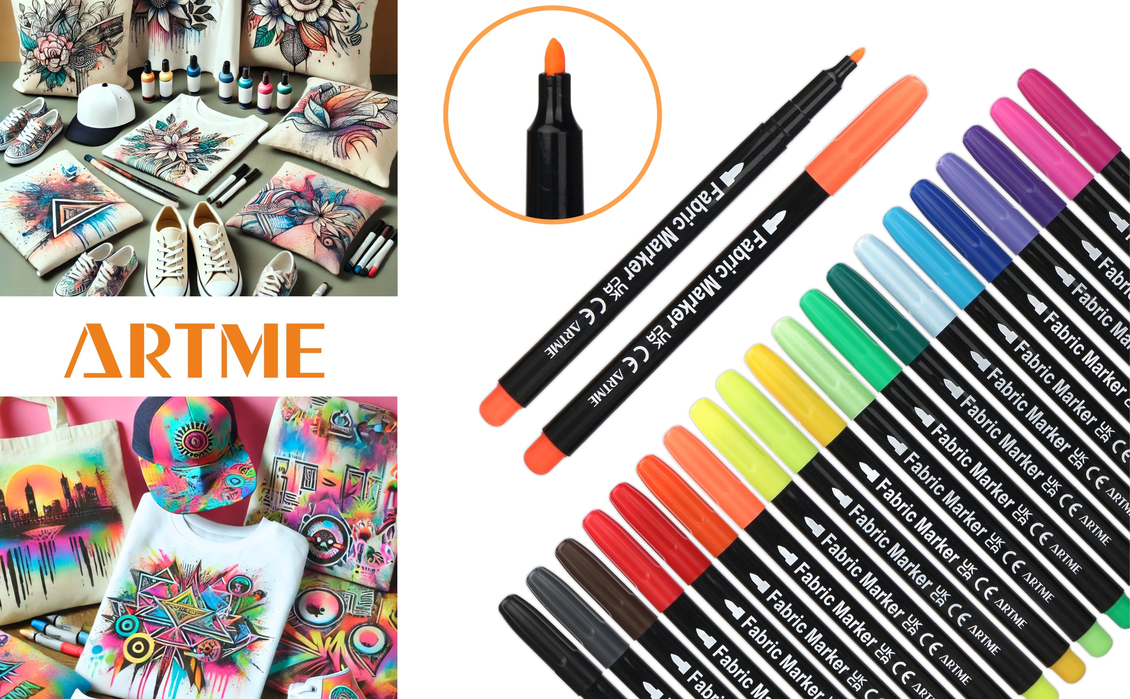 Artme Fabric Pens 20pcs, Textile Markers