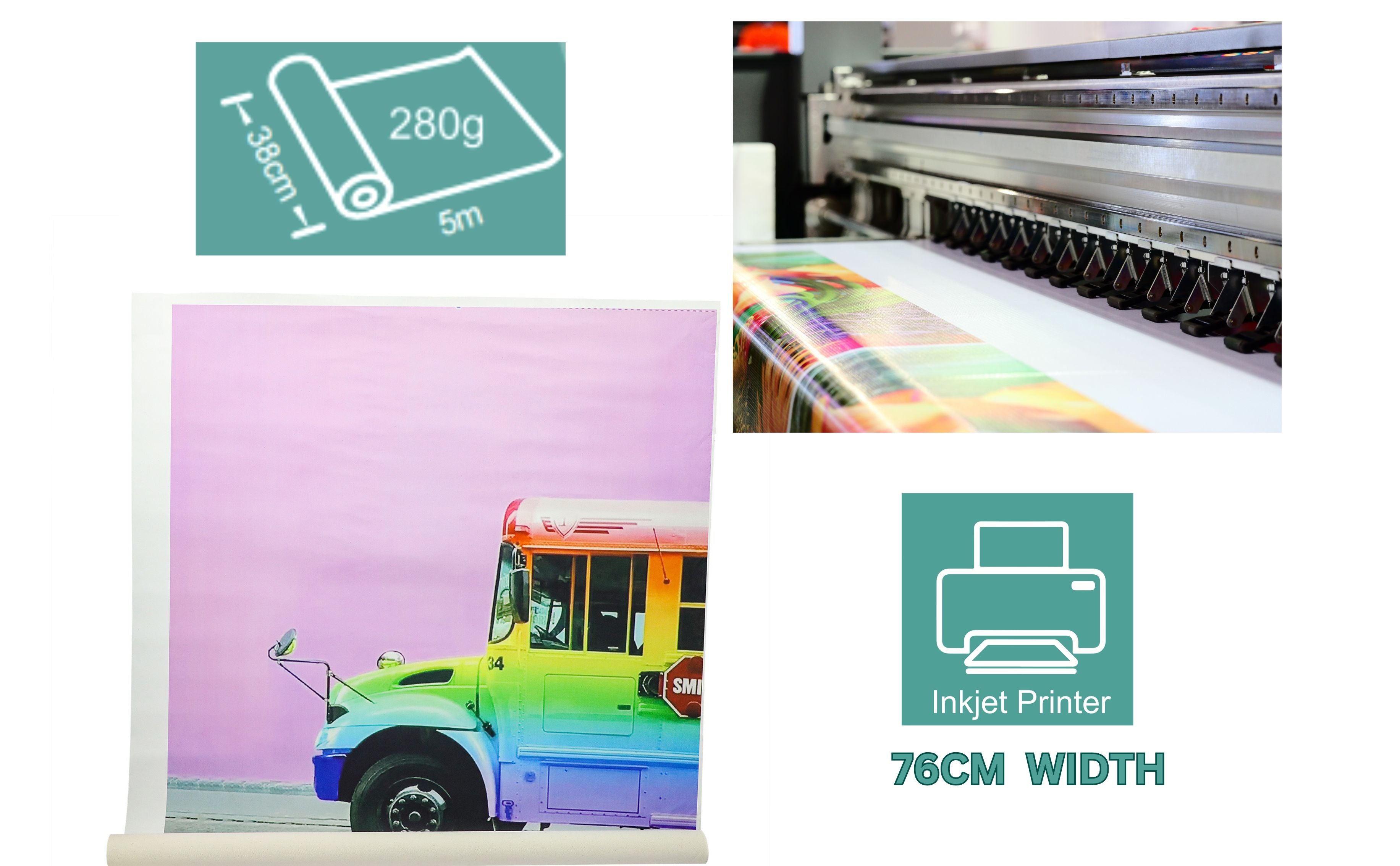 EXERZ Canvas Roll 38cm x 5M Polyester 280gsm - Acrylic Painting and Inkjet Printing (Polyester)
