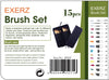 Exerz Artist Paint Brush Set 15pcs in a Case with Pop-up Stand - Perfect for Acrylic Oil Gouache Water Colours & Face Paint