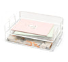 Exerz Letter Trays 2pcs - Stackable Paper Sorter File Trays - White