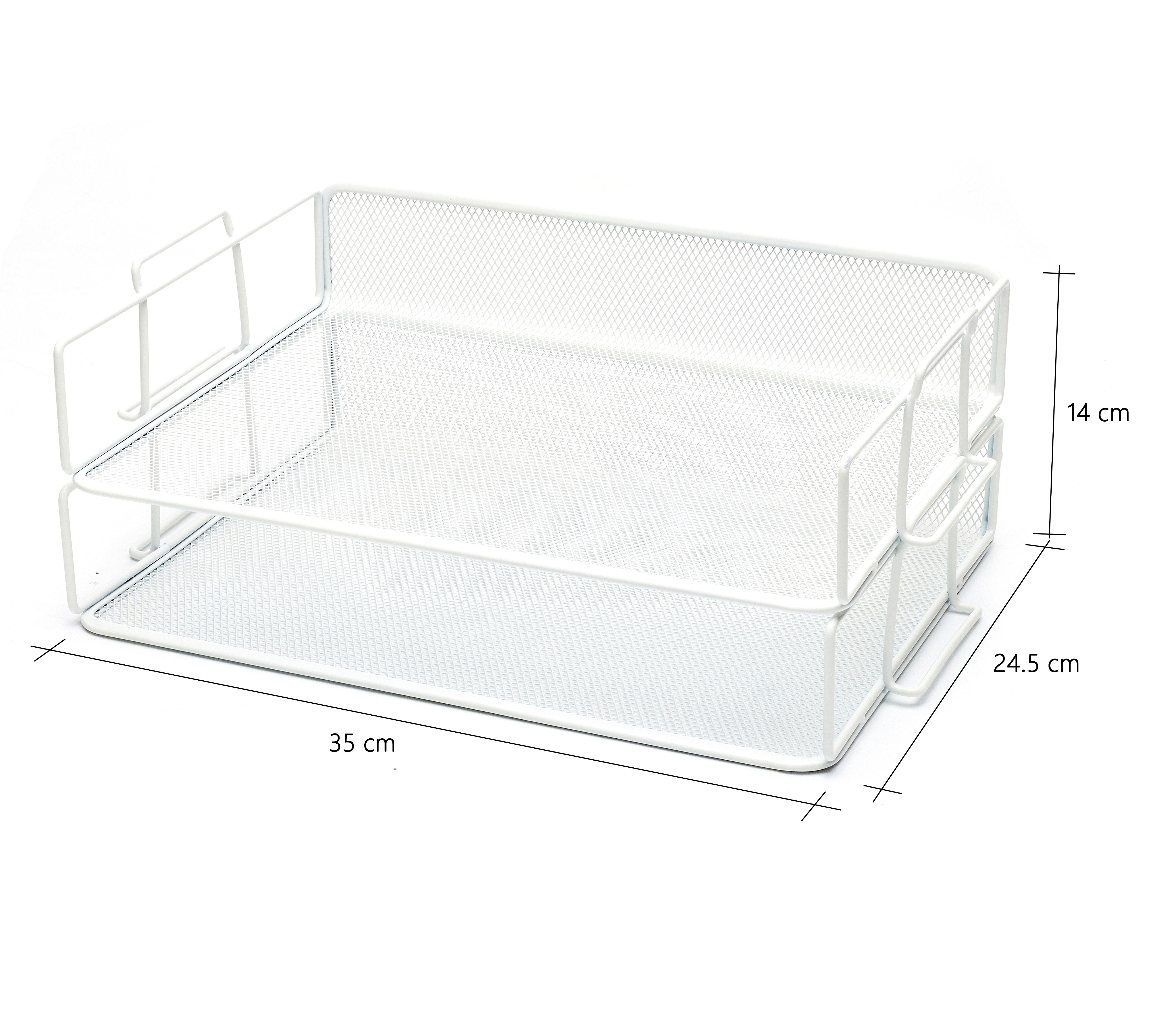 Exerz Letter Trays 2pcs - Stackable Paper Sorter File Trays - White