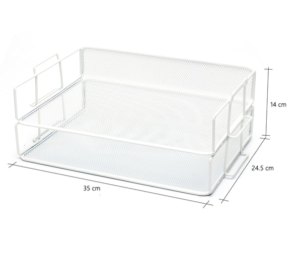 Exerz Letter Trays 2pcs - Stackable Paper Sorter File Trays - White