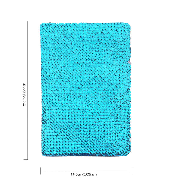 Exerz Reversible Sequin Notebook A5 Size - Teal/Pink