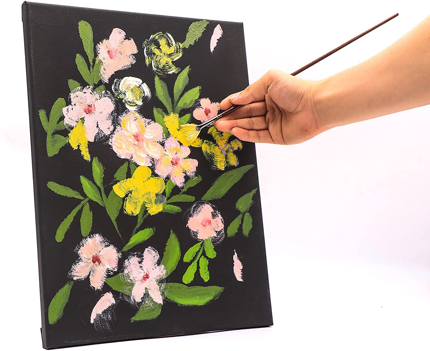 Exerz 30x40cm Black Canvas A3 1.7cm Stretched Artist Canvas - 280GSM 100% Cotton - 5PK