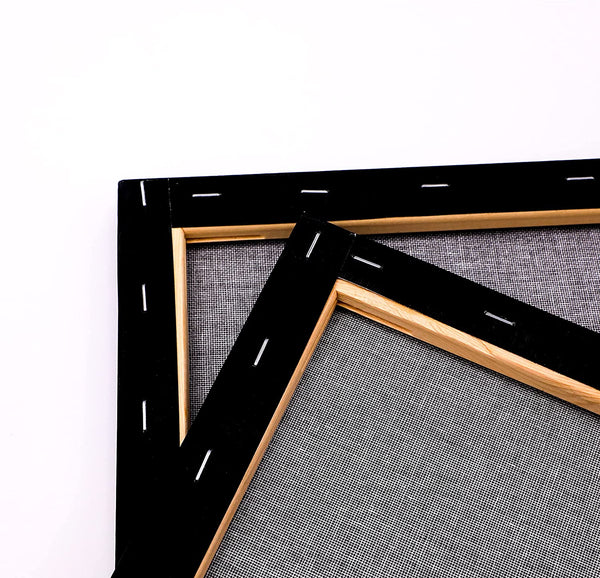 Exerz 40x50cm Black Canvas 1.7cm Stretched Artist Canvas - 280GSM 100% Cotton - 4PK