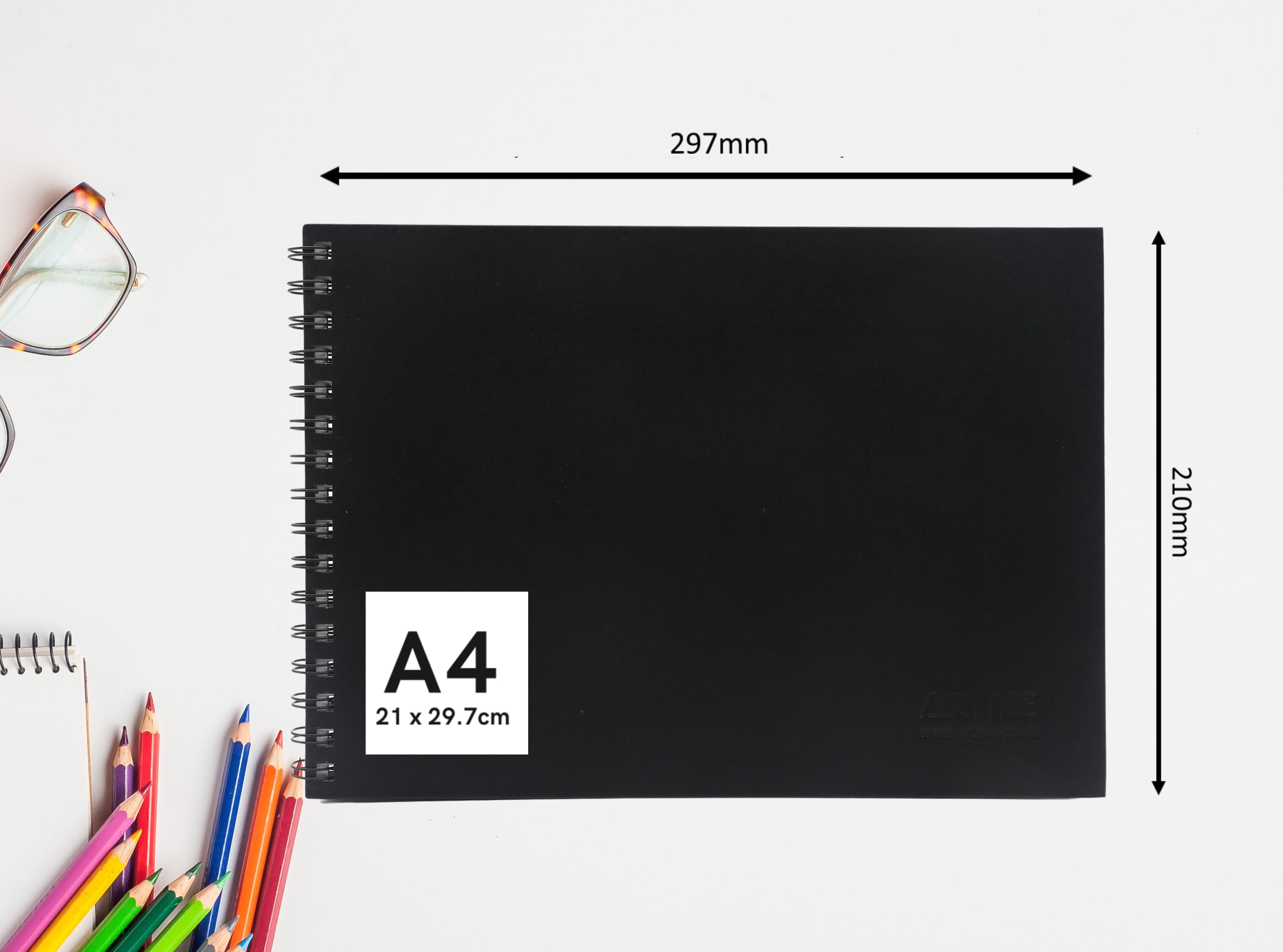 Artme A4 Sketch Pad, 30 Sheets 160gsm, Spiral Bound, Sketchbook - 2pk