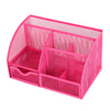 EXERZ Desk Organiser with 7 Compartments -Mesh Desk Tidy Caddy - Pink