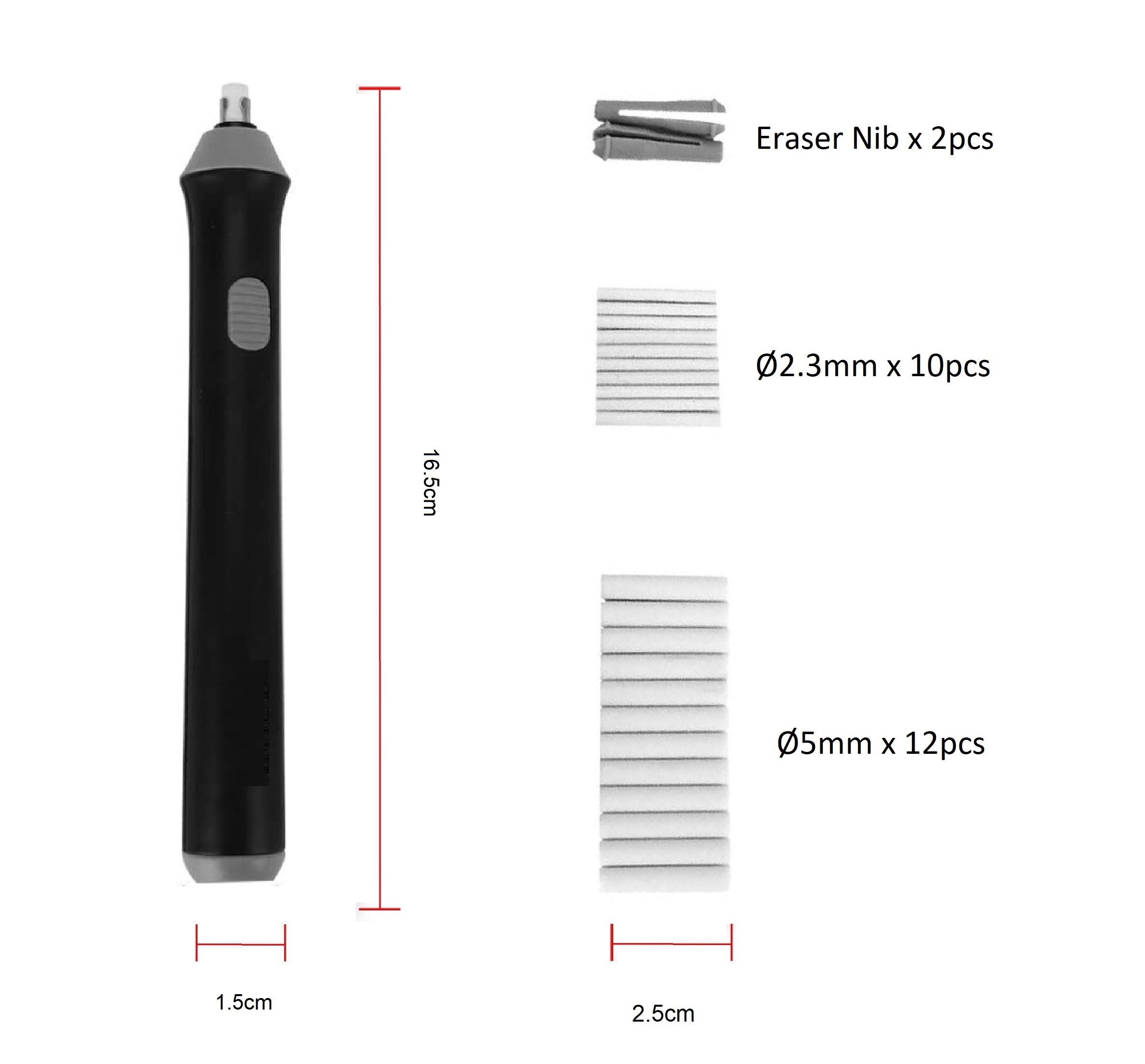 Artme Electric Eraser Automatic Portable Rubber, 22pcs refills included
