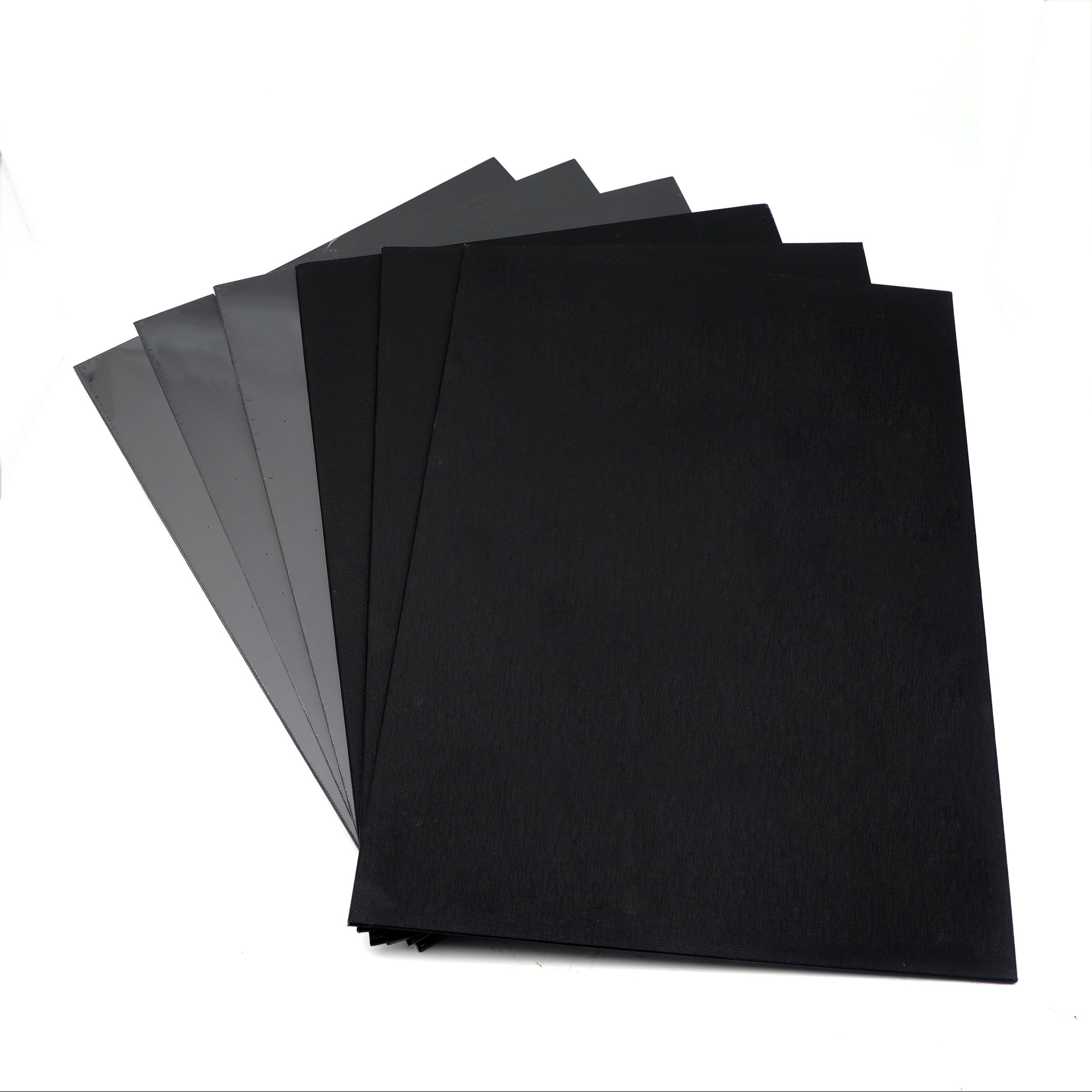 Exerz 30x40cm Black Canvas Panels 3mm 6pcs - A3 Canvas Board 100% Cotton 280gsm