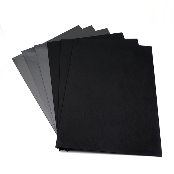 Exerz 30x40cm Black Canvas Panels 3mm 6pcs - A3 Canvas Board 100% Cotton 280gsm