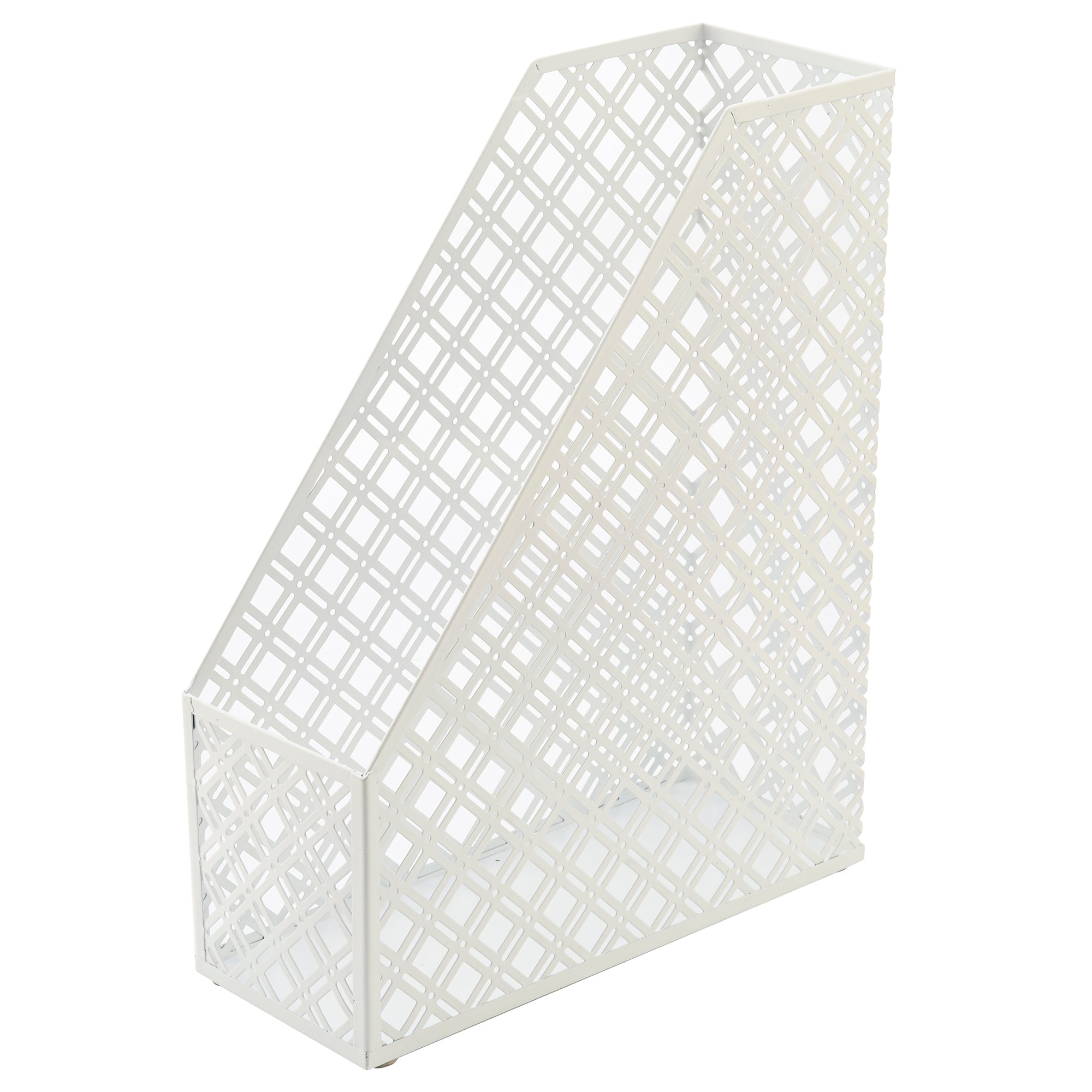 Exerz Desk Organiser 4 Pieces Office Set- Desktop Metal Mesh Filing - White
