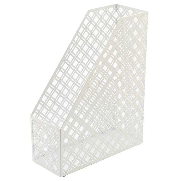 Exerz Desk Organiser 4 Pieces Office Set- Desktop Metal Mesh Filing - White
