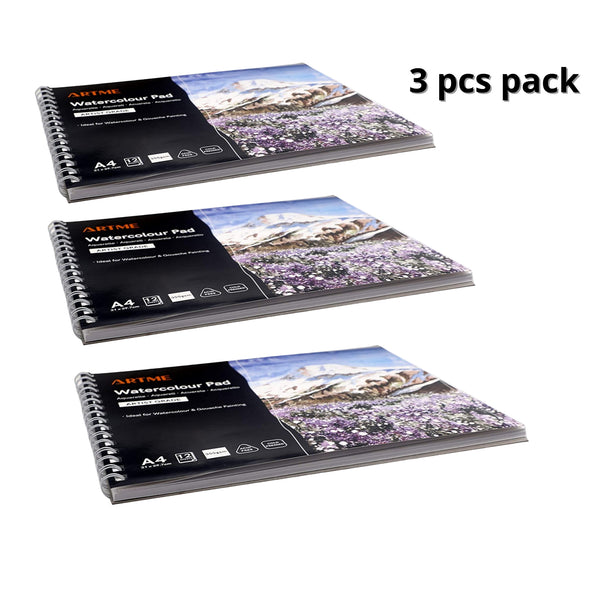 Artme A4 Watercolour Pad 12sheets 300g - 3pk