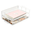 Exerz Letter Trays 2pcs - Stackable Paper Sorter File Trays - White