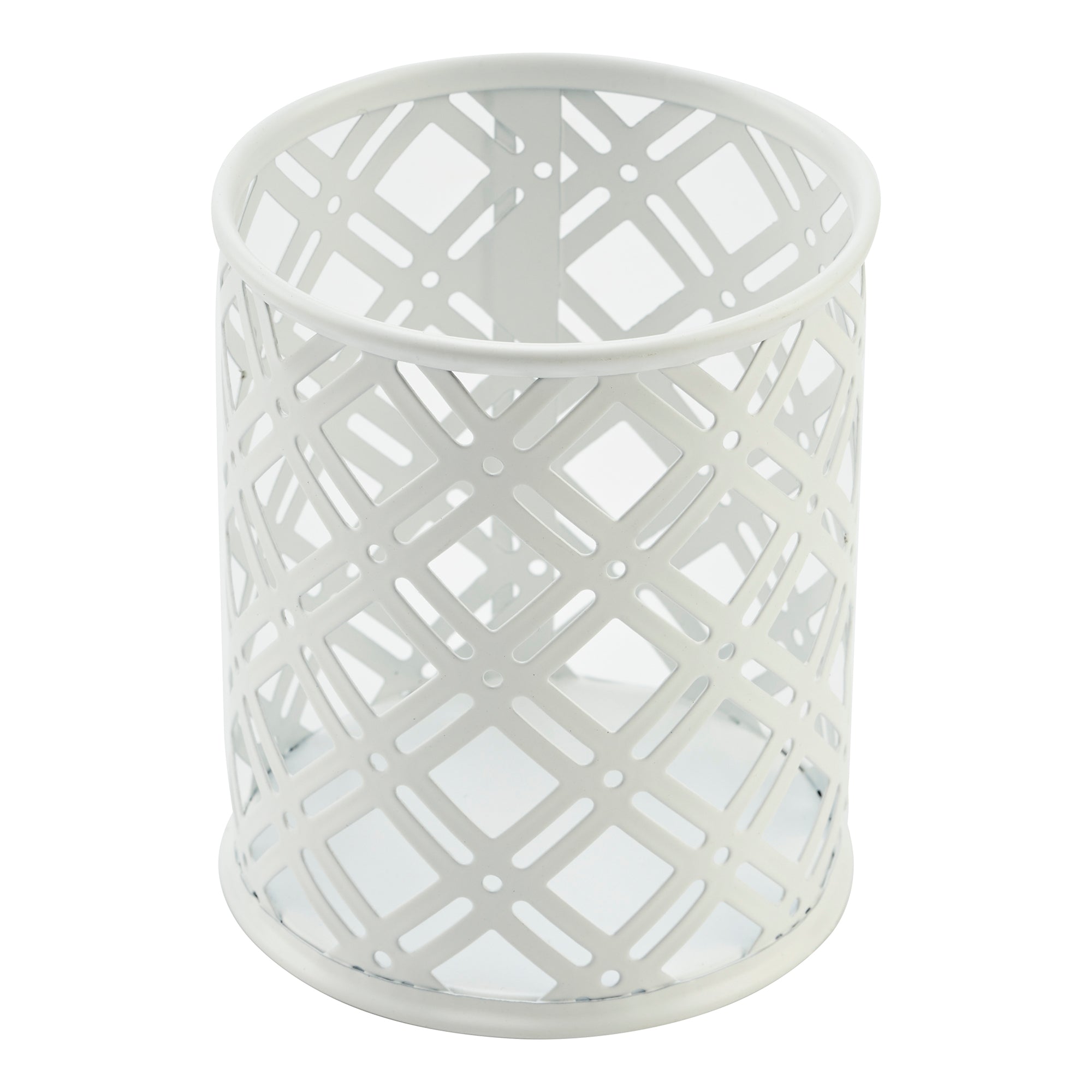Exerz Desk Organiser 4 Pieces Office Set- Desktop Metal Mesh Filing - White
