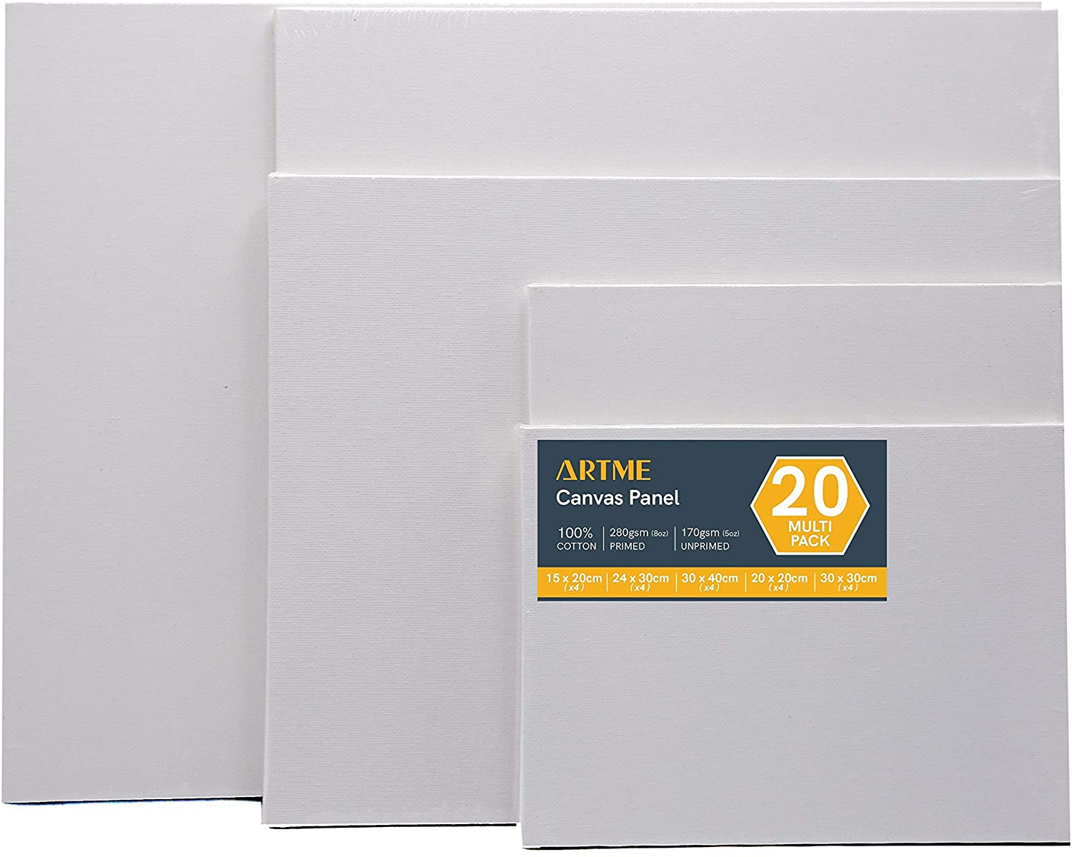 Artme Artist Canvas Panels 20pcs Mixed Size