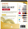 Exerz Artist Acrylic Paint Brush Set 10 pcs Synthetic Hair in a Case- Acrylic