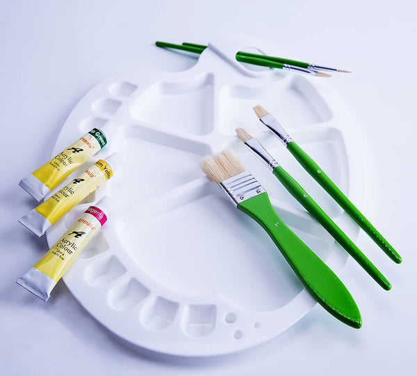 Exerz Artist Paint Brush Set – 10 pcs Professional Bristle Brushes in a Case/Perfect for Oil Colour Acrylic Gouache - Oil