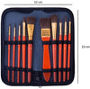 Exerz Artist Paint Brush Set – 10 pcs Professional Mixed Bristle Brushes in a Case - Watercolour & Gouache