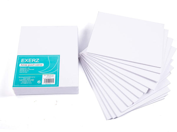 Exerz 20x25cm Canvas Panels 12pcs 280GSM/ Artist Canvas Board 100% Cotton 0.3cm Thinkness