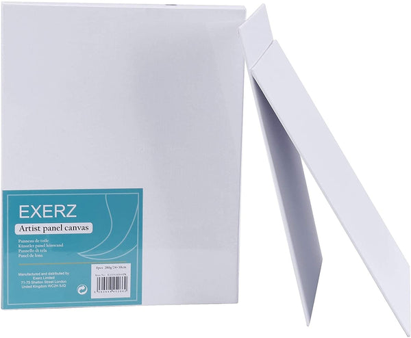 Exerz 24x30cm Canvas Panel 3mm 6pcs Pack 280gsm 100% Cotton/ Blank Artist Canvas Board