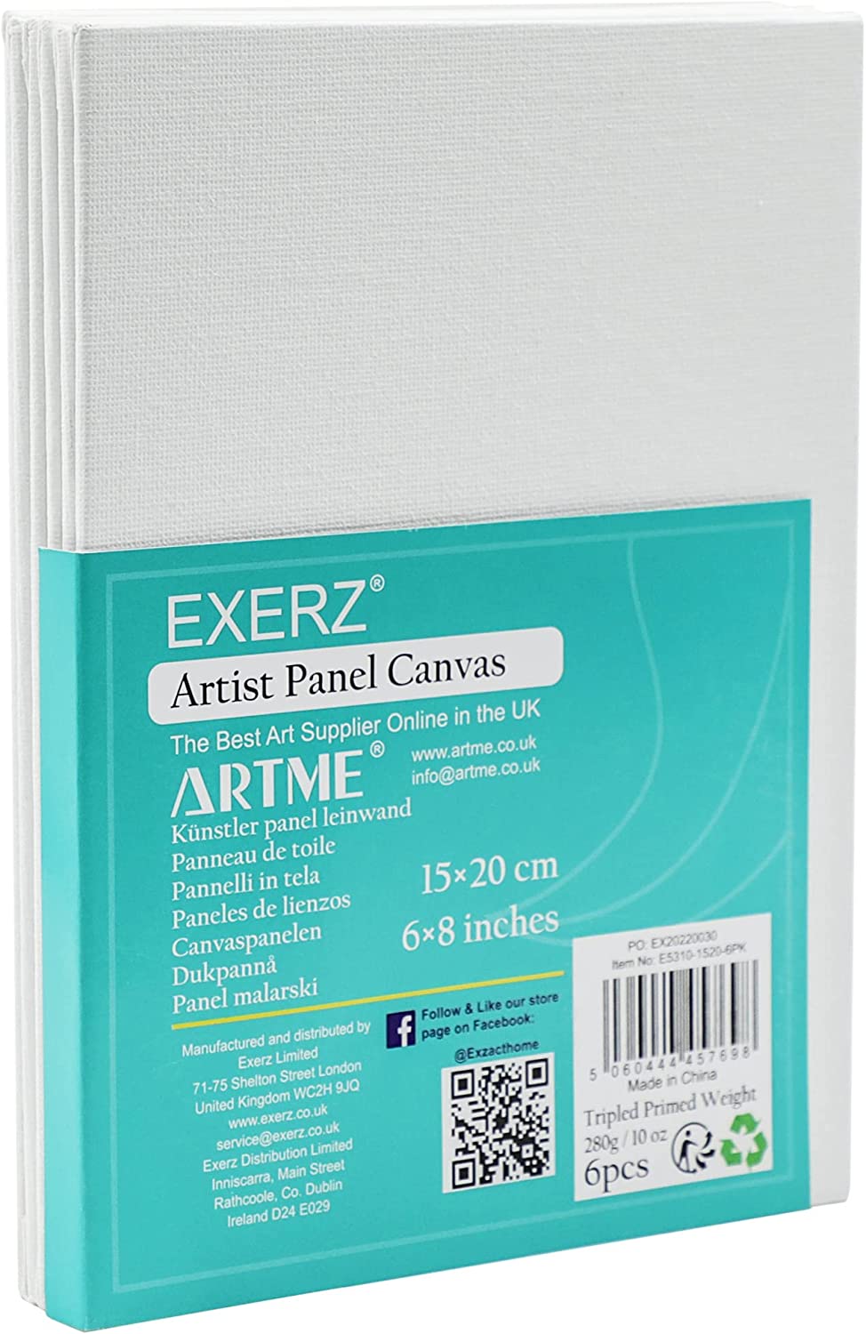 Exerz canvas panels 6pk 15x20cm