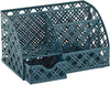EXERZ Desk Organiser with 7 Compartments -Mesh Desk Tidy Caddy - Aegean Blue
