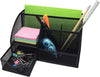 EXERZ Desk Organiser with 7 Compartments -Mesh Desk Tidy Caddy  - Black