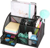 EXERZ Desk Organiser with 7 Compartments -Mesh Desk Tidy Caddy  - Black