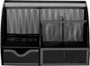 EXERZ Desk Organiser with 7 Compartments -Mesh Desk Tidy Caddy  - Black