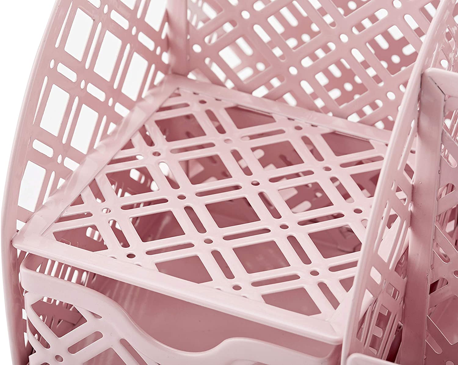 EXERZ Desk Organiser with 7 Compartments -Mesh Desk Tidy Caddy  - Light Pink