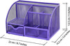 EXERZ Desk Organiser with 7 Compartments -Mesh Desk Tidy Caddy - Purple