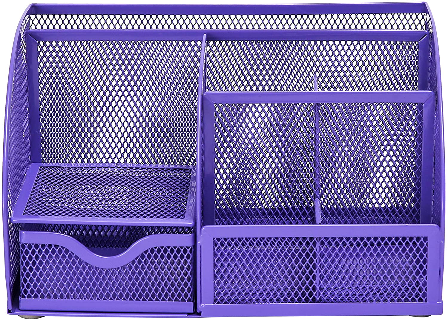 EXERZ Desk Organiser with 7 Compartments -Mesh Desk Tidy Caddy - Purple