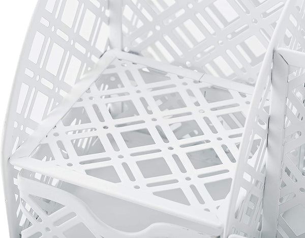 EXERZ Desk Organiser with 7 Compartments -Mesh Desk Tidy Caddy - White