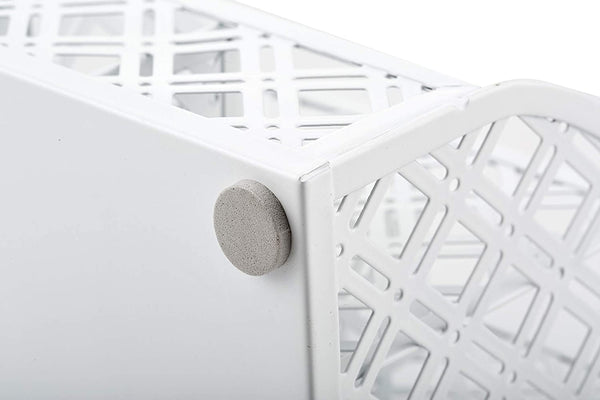 EXERZ Desk Organiser with 7 Compartments -Mesh Desk Tidy Caddy - White