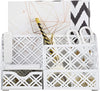 EXERZ Desk Organiser with 7 Compartments -Mesh Desk Tidy Caddy - White
