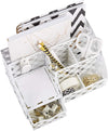 EXERZ Desk Organiser with 7 Compartments -Mesh Desk Tidy Caddy - White