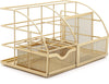 EXERZ Desk Organiser with 7 Compartments -Mesh Desk Tidy Caddy - Golden