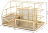EXERZ Desk Organiser with 7 Compartments -Mesh Desk Tidy Caddy - Golden