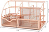 EXERZ Desk Organiser with 7 Compartments -Mesh Desk Tidy Caddy - Rose Gold