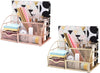 EXERZ Desk Organiser with 7 Compartments -Mesh Desk Tidy Caddy - Rose Gold