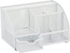 EXERZ Desk Organiser with 7 Compartments -Mesh Desk Tidy Caddy - White