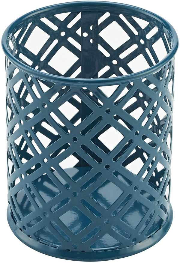 Exerz Desk Organiser 4 Pieces/ Office Set/ Desktop Metal Mesh Filing - Aegean Blue