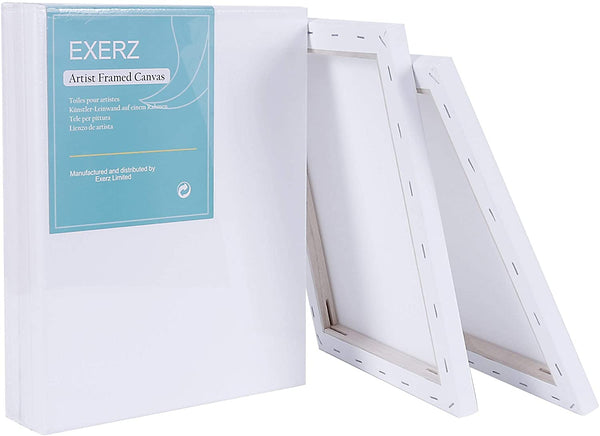 Exerz 40x50cm Stretched Canvas 4pk - 1.7cm/ 280GSM 100% Cotton