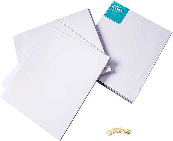 Exerz 50x60cm Stretched Canvas 4pk - 1.7cm/ 280GSM 100% Cotton