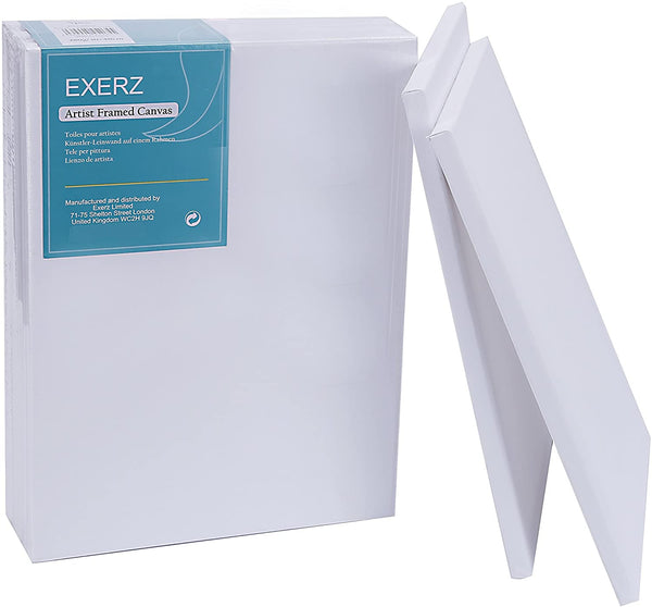Exerz 30x40cm Stretched Canvas 5pk - 1.7cm/ 280GSM 100% Cotton