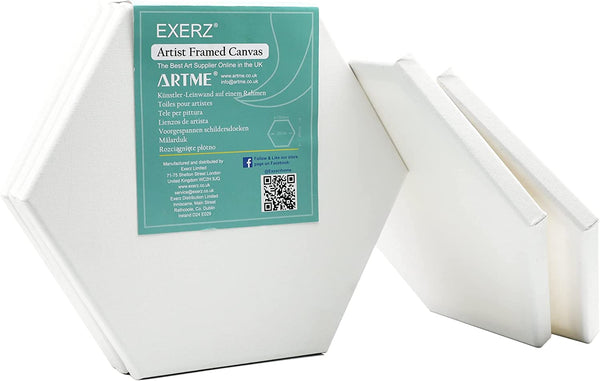 Exerz Hexagon Stretched Canvas 5pcs 30x26cm