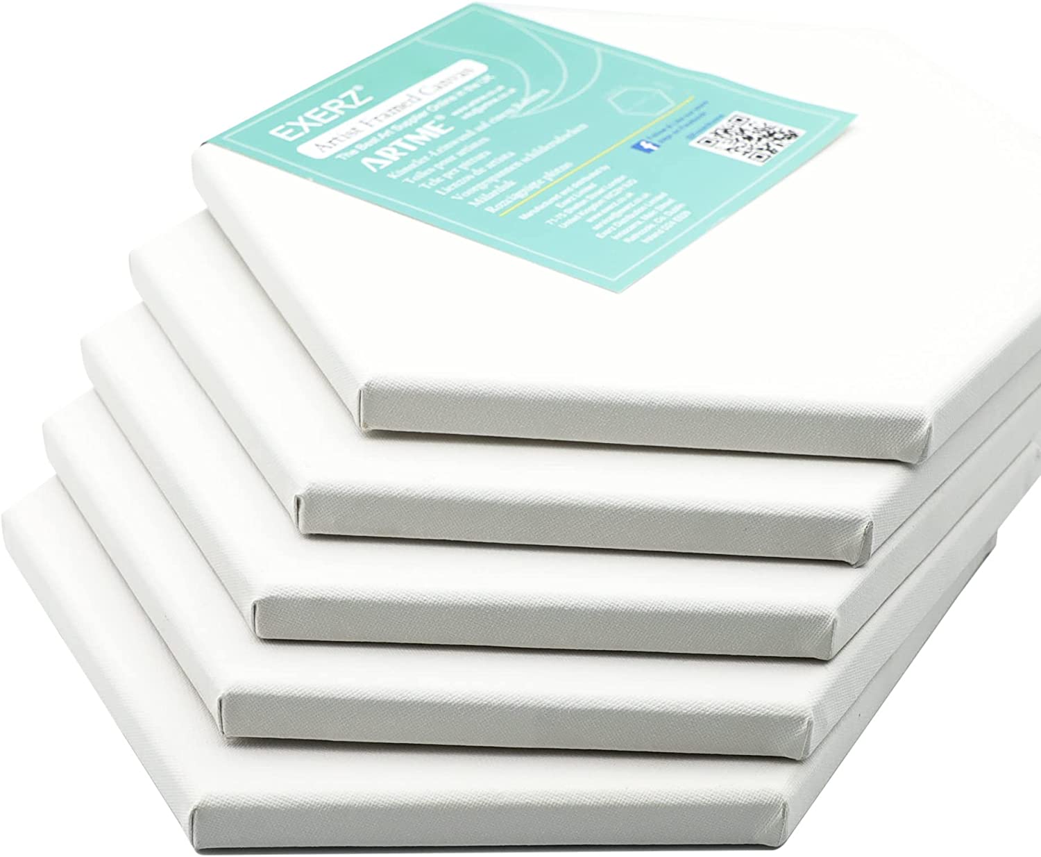 Exerz Hexagon Stretched Canvas 5pcs 30x26cm