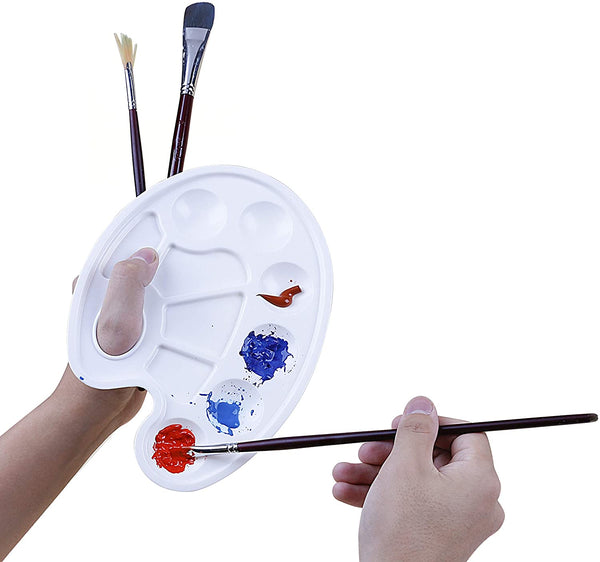 EXERZ 12pcs Palettes Paint Tray with Thumb Hole
