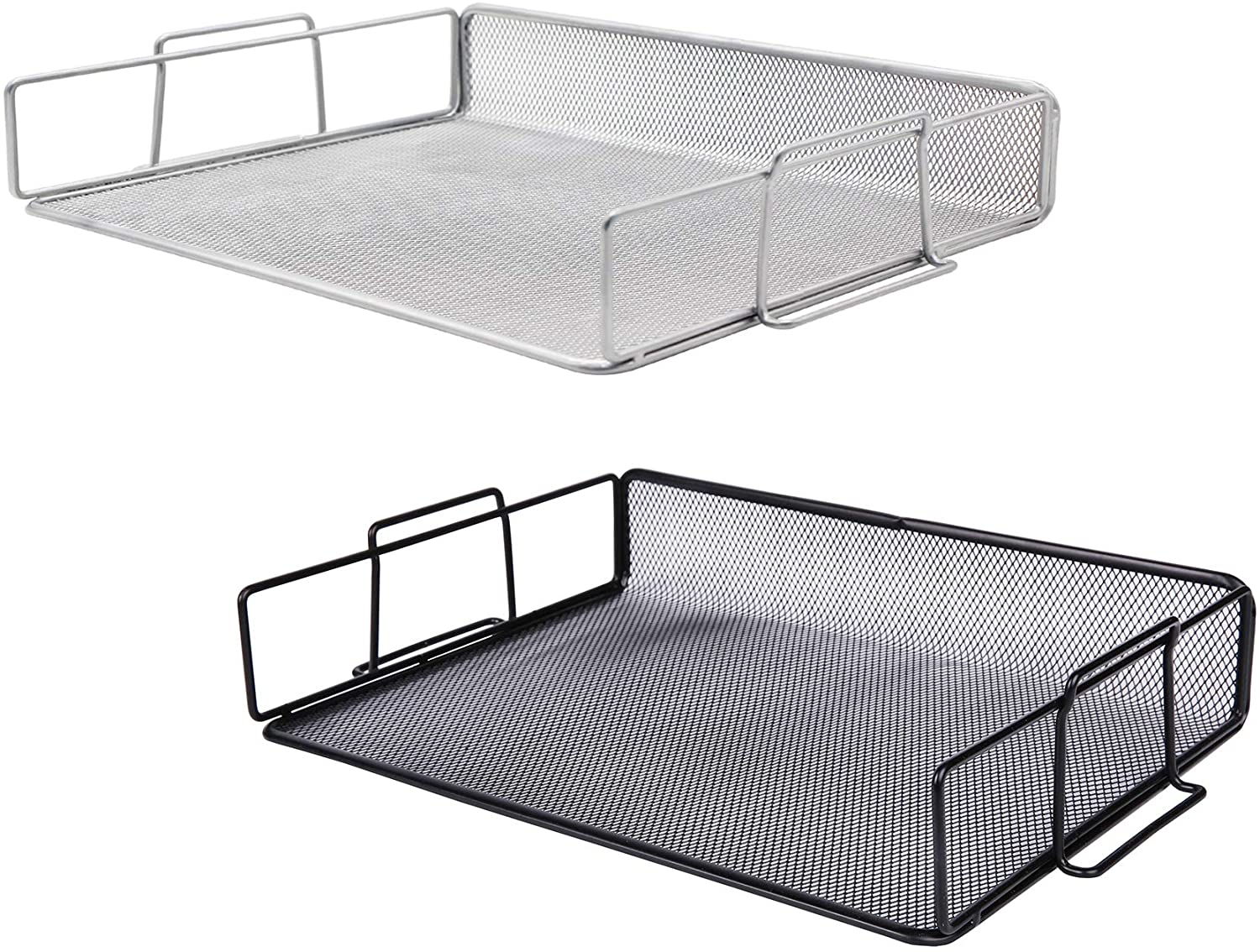 Exerz Letter Trays 2pcs - Stackable Paper Sorter File Trays - Black